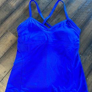 ALO Yoga Linear Bra Top Tank // Yoga Tank // Athletic Tank // Size Medium, Blue